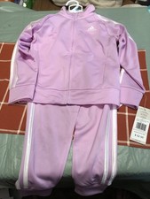 Adidas Kids Lavender  White Track Suit Size 5 NWT