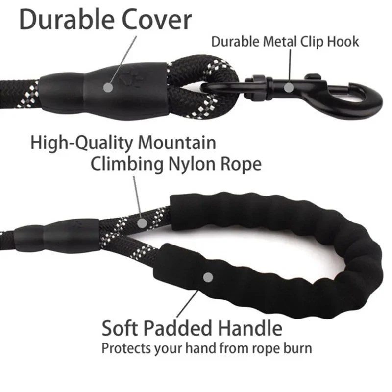 Pet Strong Rope Long Nylon Training Dog Puppy Leash Heavy Duty Lead Soft Handle