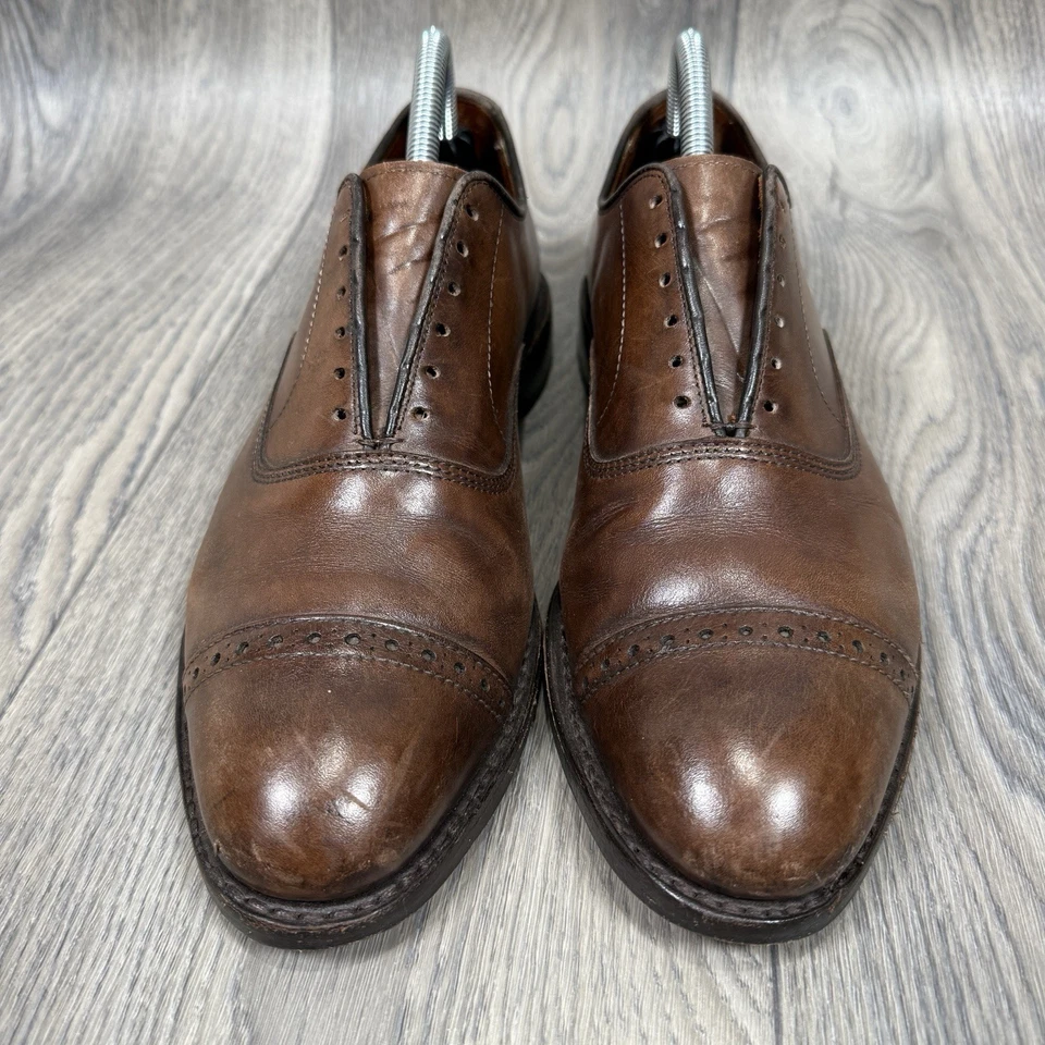 Allen Edmonds Fifth Avenue Cuero Marrón Puntera Oxfords Zapatos de Vestir para Hombres 8 D Foto 2 de 4