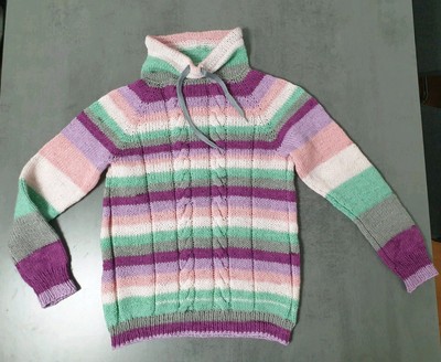 Strickpullover, Hoodie, Kinder Gr ca. 140, Handmade, Selbstgestrickt, ungetragen