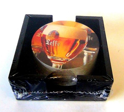   Leffe Blonde Collector Gift Set 25 Coasters Resin Holder