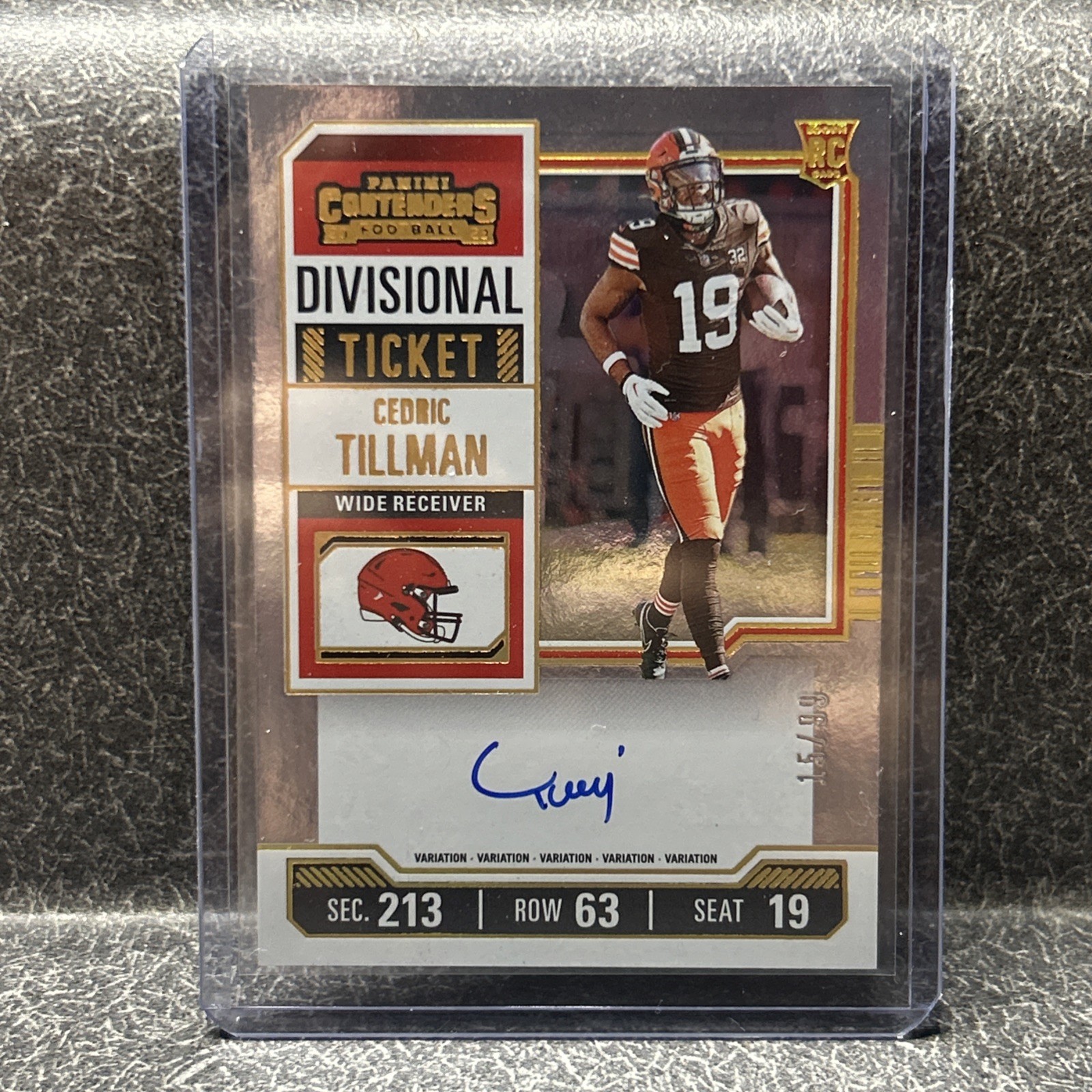 2023 Panini Contenders Cedric Tillman Rookie Divisonal Ticket Auto RC Browns /99