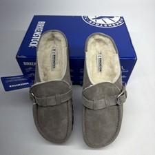 Birkenstock BUCKLEY Shearling Suede STONE COIN Clog Narrow Size 38 - US 7 L - M5
