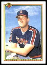 Lee Stevens 1990 Bowman #300 California Angels MLB READ FREE SHIP AutographDen