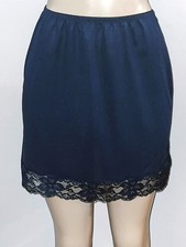 Vintage 50's Vanity Fair Half Slip- Sz. M -Navy Blue- Tricot All Nylon