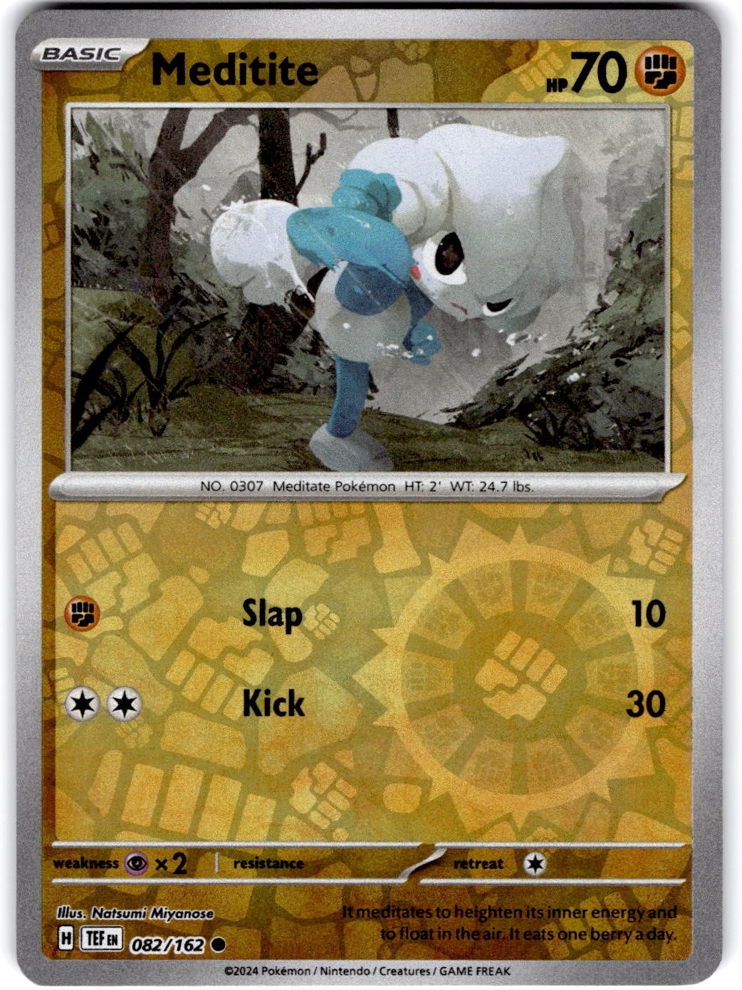 Pokemon Meditite Temporal Forces 82/162 Reverse Holo Near Mint English