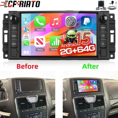 For Chrysler Town & Country 2008-2010 Android 15 Car Stereo CarPlay Radio + Cam