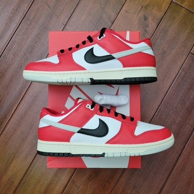 Nike Dunk Low Retro PRM University Red Chicago Split Sneakers Size 10.5 M NEW  