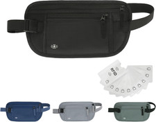 Money Belt For Travel Women Men Hidden Rfid Passport Holder For Travel Black 