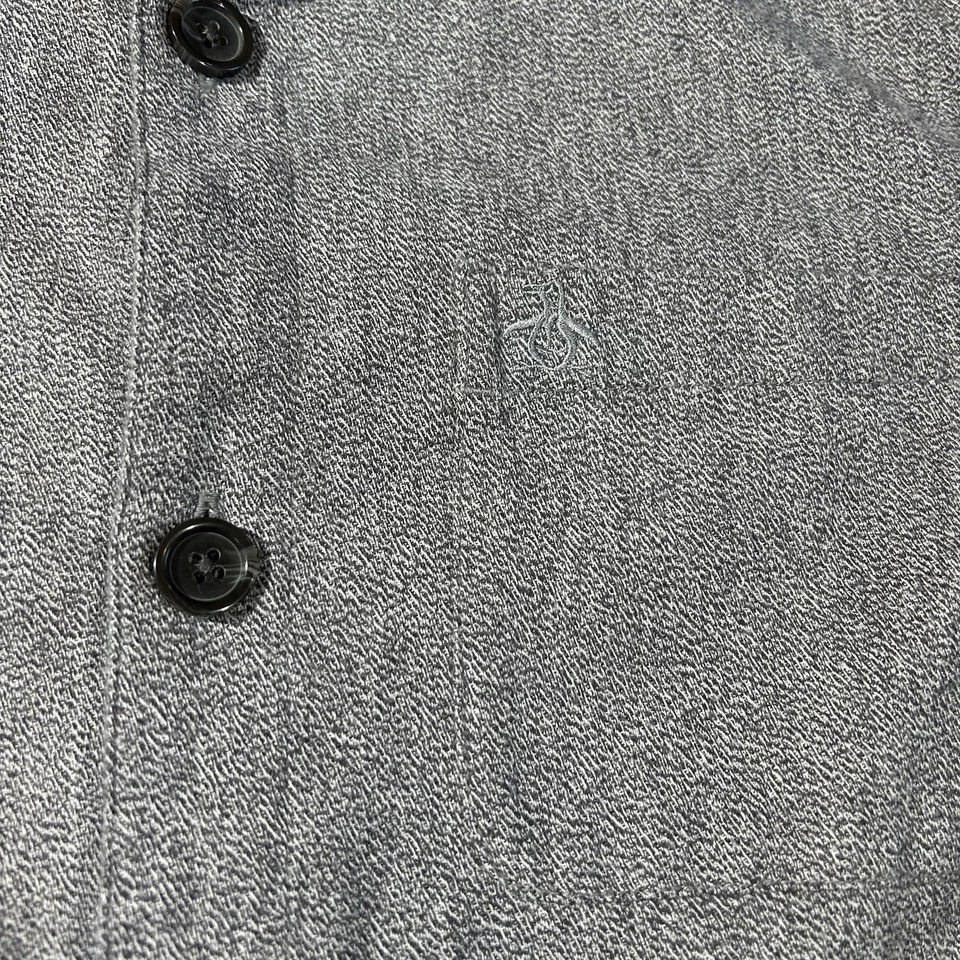 Original Penguin Men’s Shirt Jacket Size Small Gray Herringbone Cotton Blend - Image 4 of 4