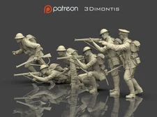 3d Model STL Format Digital ''British  Soldiers WW1 "