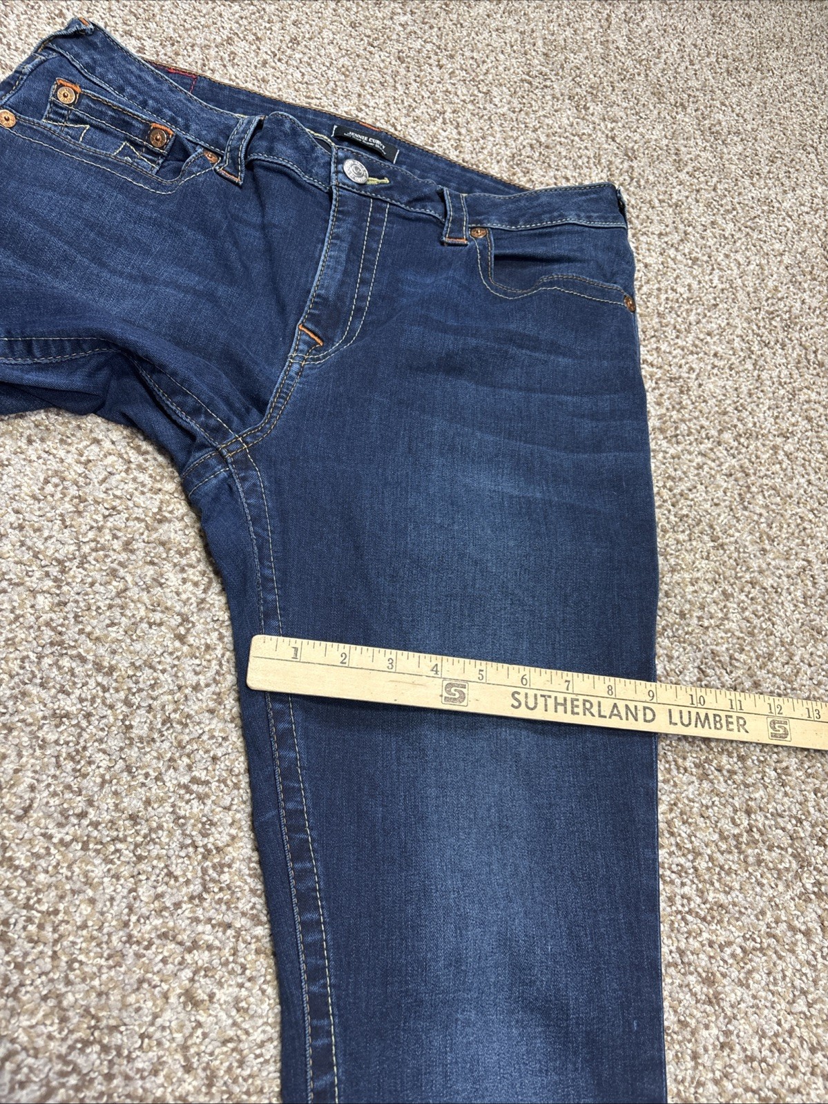 True Religion Women's Jennie Curvy Mid Rise Skinny Jeans Size 34 X 27.5 - View 12