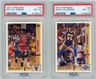 Michael Jordan + Jordan v Johnson 2 Card Lot 1991 Upper Deck #34 and #44 PSA 8