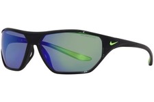 Nike Aero Drift-M DQ0997 010 Sunglasses Black/Green Mirror Rectangle Shape 65mm