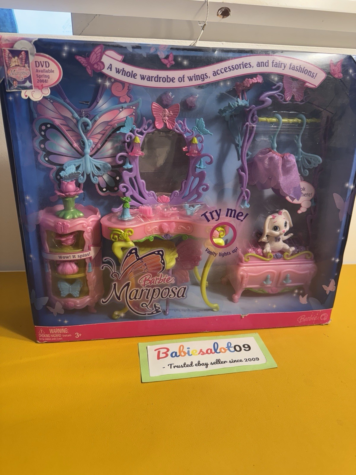 2007 Barbie Mariposa Vanity Playset New In Sealed Box Rare