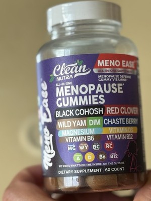 Clean Nutra Menopause Support Gummies 60 Ct Black Cohosh Red Clover Berry
