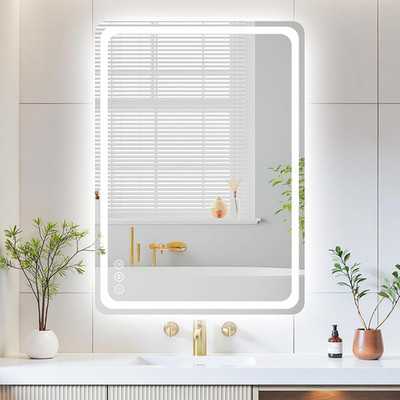 20'' x 28'' LED Bathroom Mirror - Anti-Fog, Tri-Color, Touch Sensor