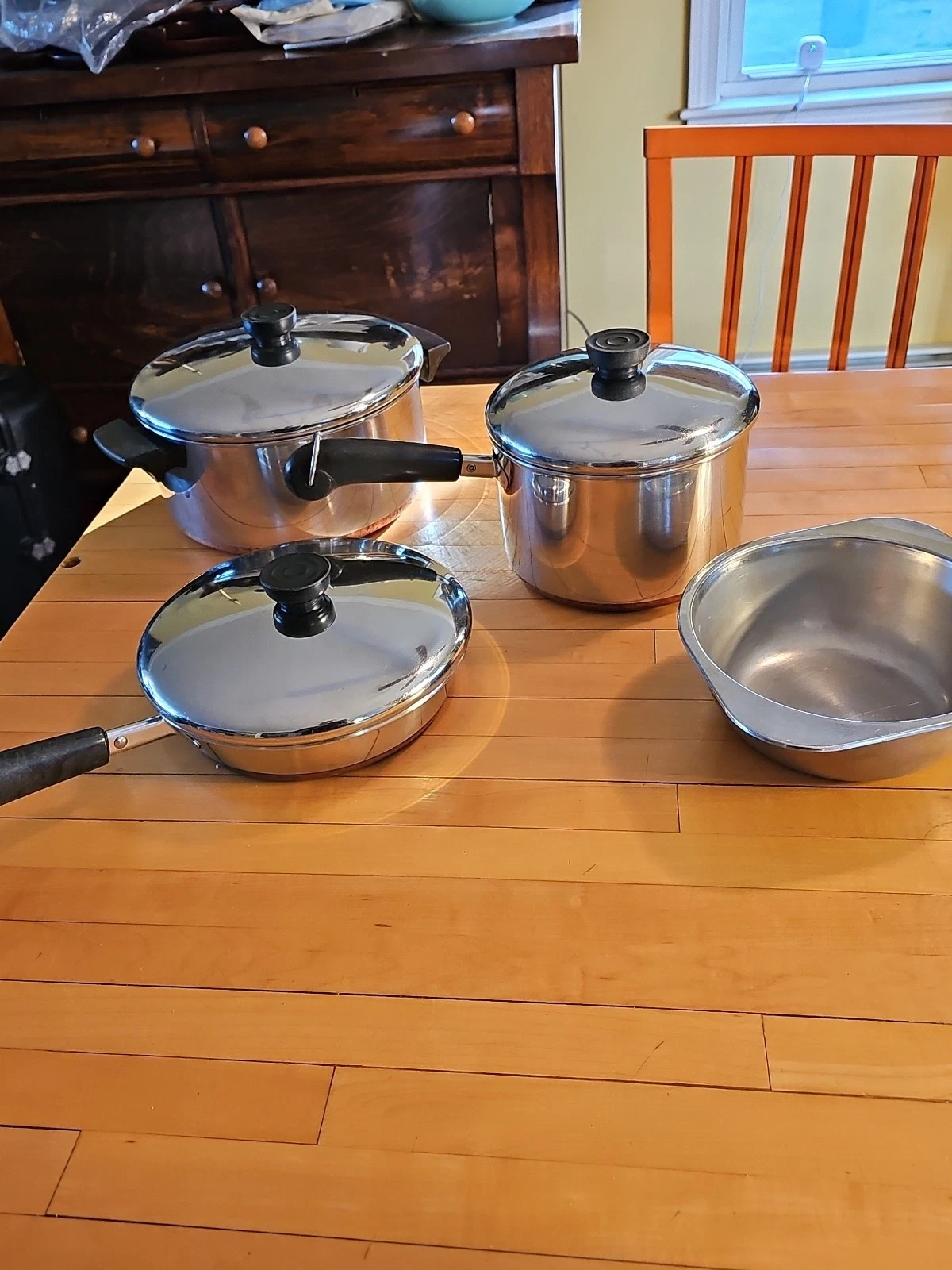 Vintage Revere Ware Copper Bottom Pan Pot Lot Used
Opens in a new window or tab