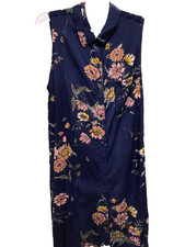 Old Navy Sleeveless Button-down Tunic Dress, Large, Floral, Tag $36.99 NWT