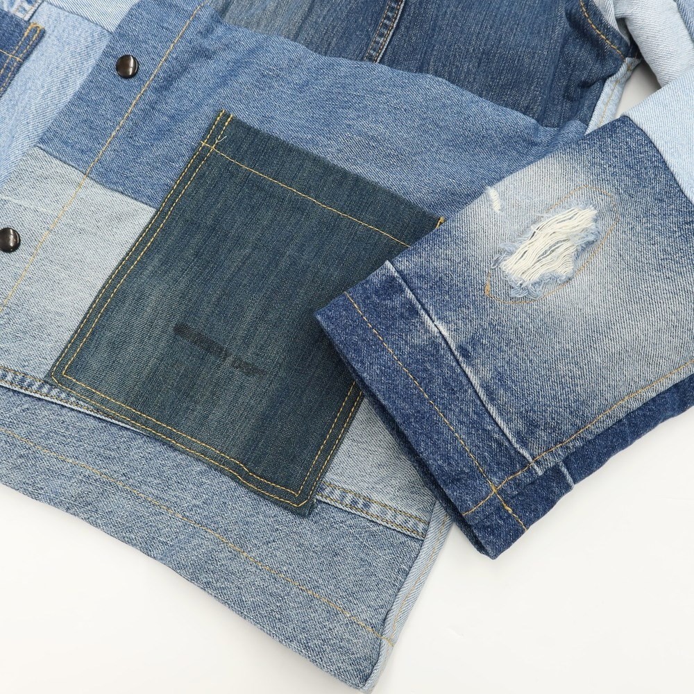 Gallery Dept Patchwork Denim Jacket Blue/Navy M U… - image 5