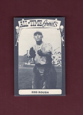EDD ROUSH, Reds ~ TCMA All-Time Greats TYPE 2 strip card (NOT postcard) a