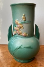 Roseville Ixia Green 1937 Art Pottery Ceramic Vase #857-8