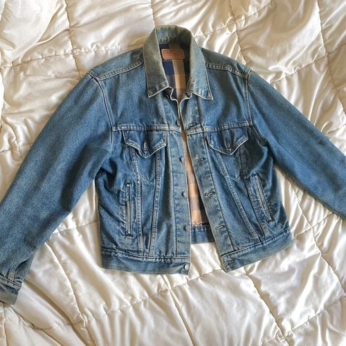 Levi's Vintage 80's Flannel-Lined Denim Trucker Jacket (70401 0824) - Size M/L image 3