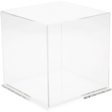 Plymor Clear Acrylic Display Case with Clear Base, 7" x 7" x 7"