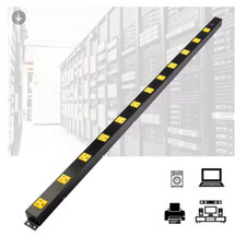 Power Strip 12 Outlet 4 FT Metal Cord Switch Long Bench Desk Indoor Work