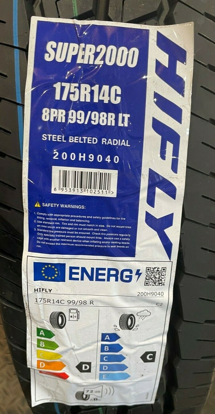 2 x 175 R14C Hifly Super2000 8PR 99/98R LT 175 80 14 (1758014) - TWO ...