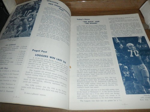 1973 PUGET SOUND vs SLIPPERY ROCK FOOTBALL PROGRAM LOGGERS ROCKETS UPS NCAA - Picture 7 of 8