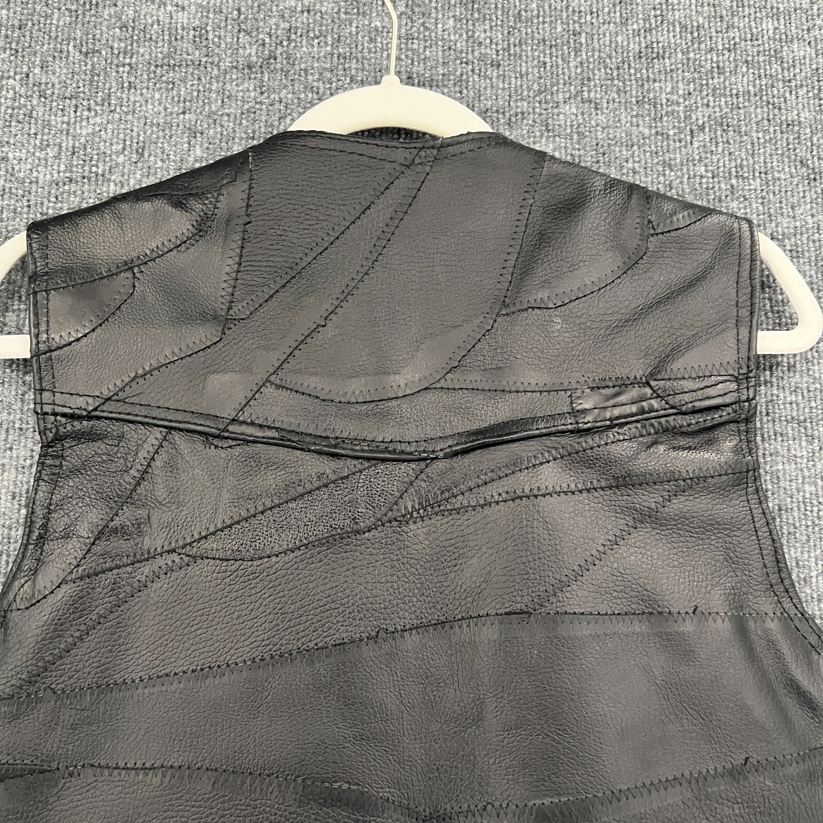 Diamond Plate Patchwork Biker Motorcycle Vest Men… - image 8