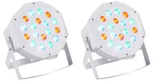  2 Rockville RockPAR50 WHT LED RGB Compact Par Can DJ/Club DMX Wash Lights