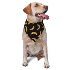 Banana 3D Cute Fruit Texture Dog Bandana Scarf Triangle Christmas black