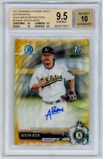 Austin Beck 2017 Bowman Chrome Draft Gold Wave Refractor Auto BGS 9.5/10 #12/50
