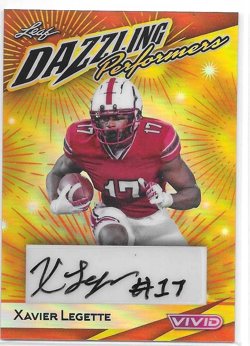 2024 Leaf Vivid Xavier Legette Dazzling Performers Auto Orange /3 Rookie RC