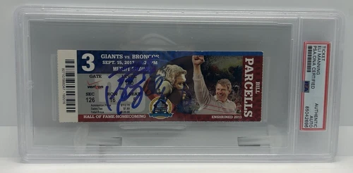 Peyton Manning & Eli Manning Signed 2013 Final Manning Bowl Ticket Stub PSA DNA