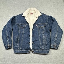 VTG Levi  s 80s Made In USA 44R Sherpa Fleece Lined Denim Jacket Cowboy Western