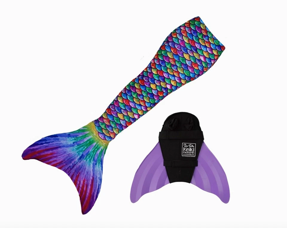 Cola de sol Hawaiian Rainbow cola de sirena + juego de monoaleta para nadar - Nuevo con etiquetas Foto 3 de 4