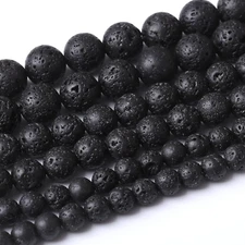 60PCS 6MM Natural Lava Stone Beads Energy Healing Beads for DIY Jewelry Bracelet