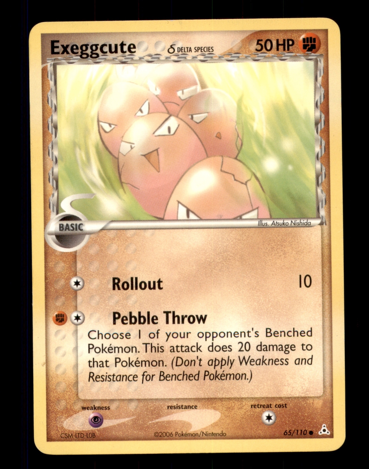 2X Pokemon Card Exeggcute (EX Holon Phantoms) 65/110 PLAYED Non-Holo Common TCG!