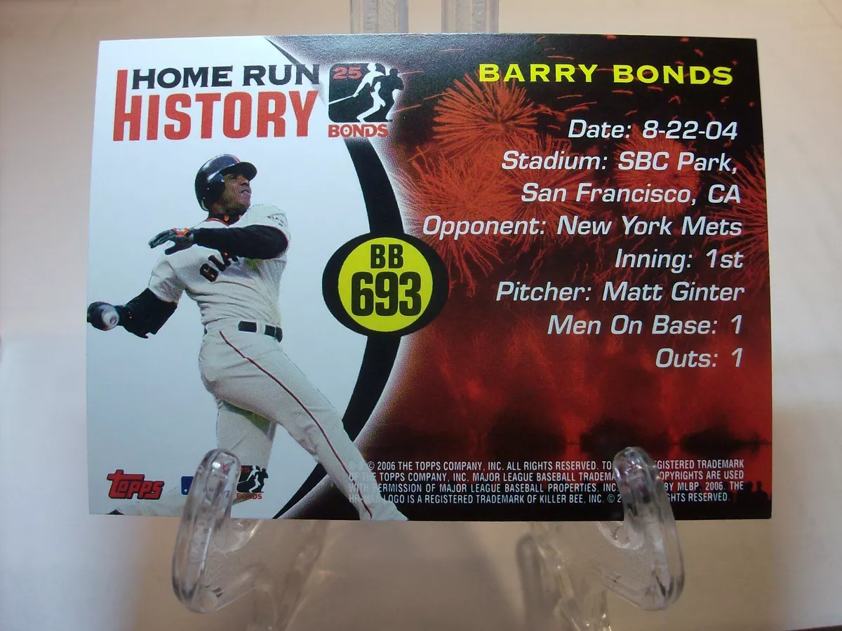 2006 Topps Barry Bonds Home Run History BB693 Barry Bonds 90595 eBay