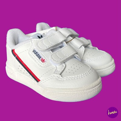 Adidas Originals Kleinkind Continental 80 Leder Sneaker, Hoop Loop, weiß, UK 4K