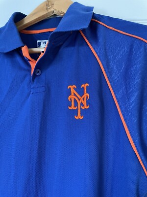 MEN'S NEW YORK METS TRUE FAN SHORT SLEEVE POLO SHIRT SIZE S