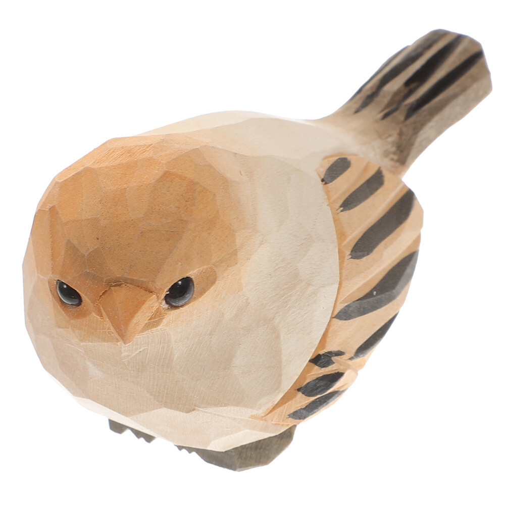 Desktop Delicate Wood Carved Bird Statue Bird Shaped Ornament Wood Bird Statue
