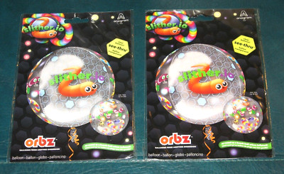 Lot of (2) SLITHER.IO Worms SEE-THRU Clear Balloons - 15''x16'' Inflated Size