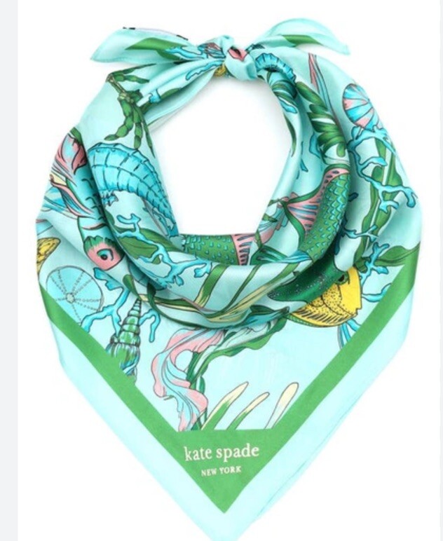 スカーフ Low Tide : 24SS / LOW TIDE SHEER SCARF (2COLORS) NWT Kate Spade Low Tide Under the sea Bandana Silk Square