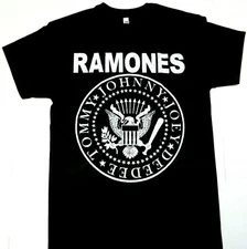 RAMONES T-shirt Distressed Punk Rock Tee Men's Black 100% Cotton New