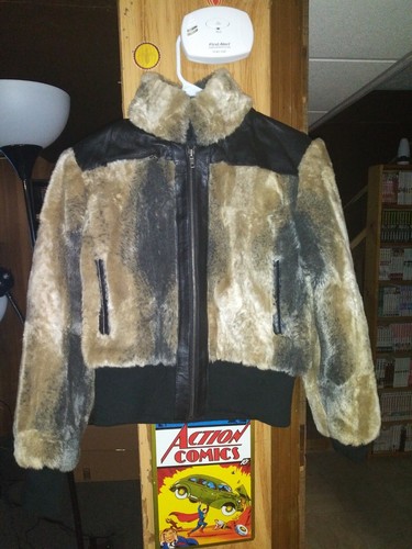 excelled faux leather reversible jacket