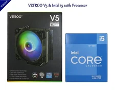 VETROO V5 Cpu Cooler & Intel i5 126k Processor Bundle